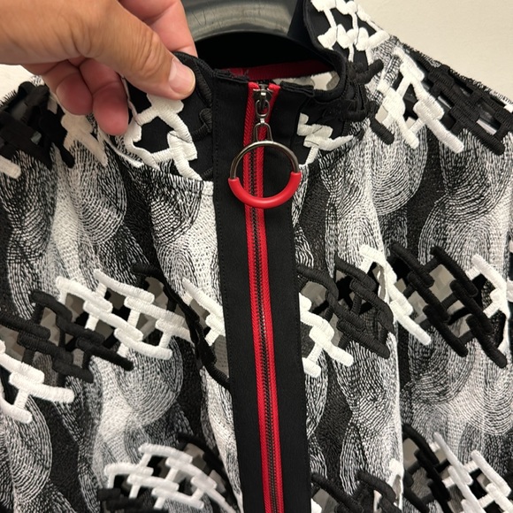 NWT ic by Connie lattice cut out see Thur zip up jacket SM - Picture 2 of 9